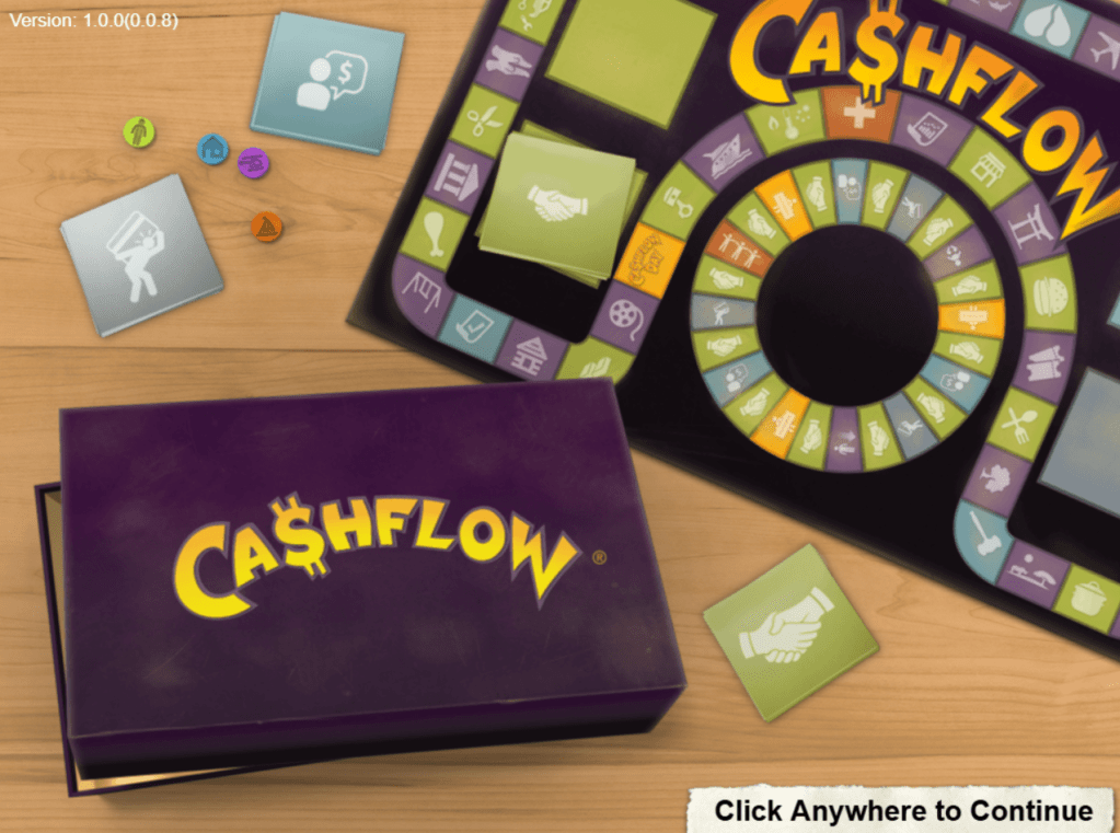 富爸爸現金流遊戲的棋盤與盒子,這是一個教導槓桿與被動收入的財商桌遊